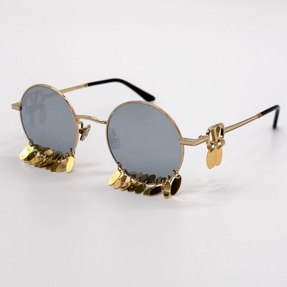 NEW VALENTINO SUNGLASSES VLS-174A LIMITED EDITION GOLD/SILVER WOMEN EYEWEAR main image 5